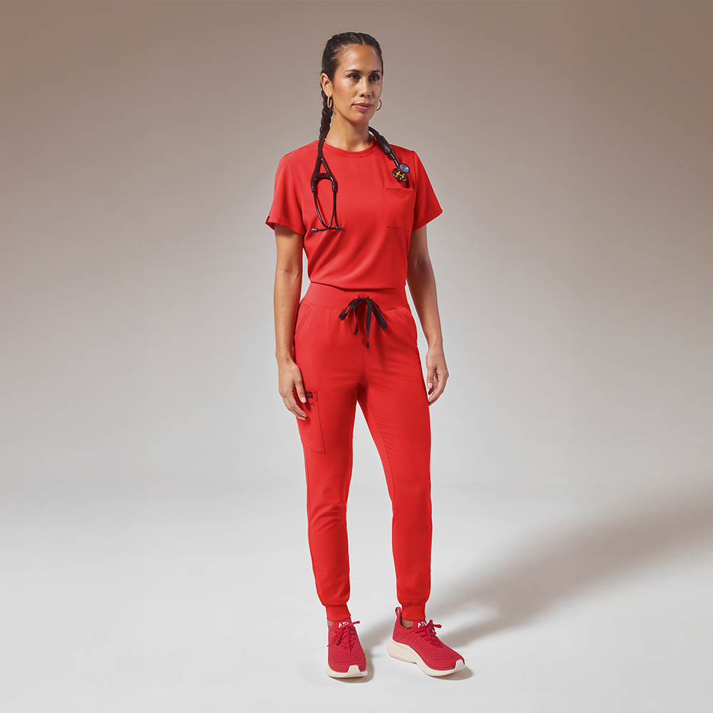 Hypothesis (RED) Base Women's 6-Pocket STRETCH Jogger Scrub Pant