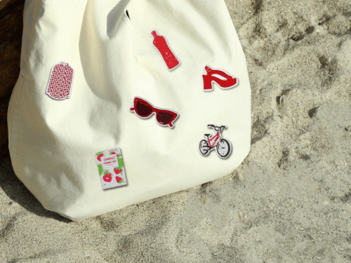 Beach bag with patches