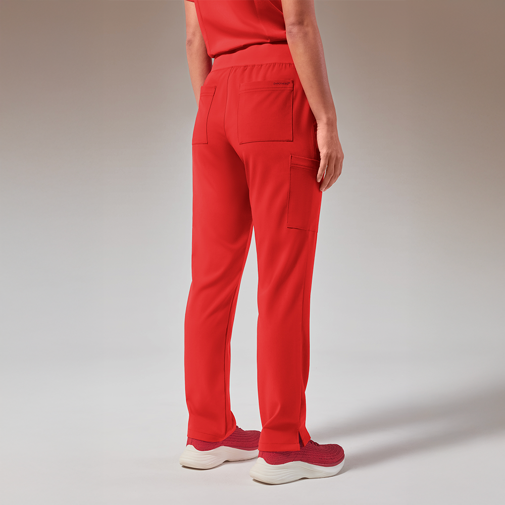 (HYPOTHESIS)ᴿᴱᴰ Base Women's 7-Pocket STRETCH Straight Leg Cargo Scrub Pant